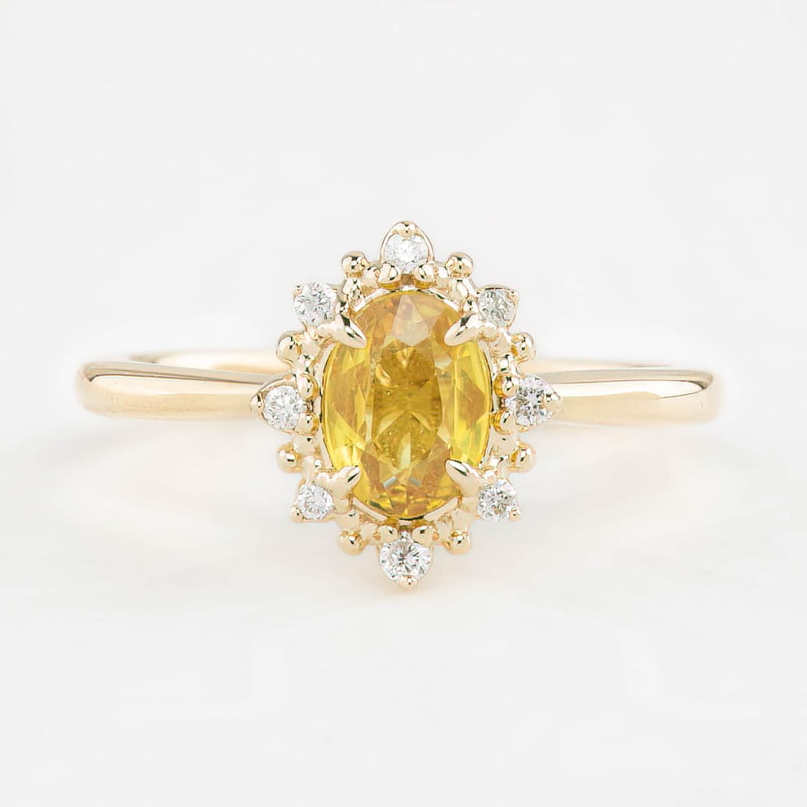 【一点物】ヴィクトリアリング ・0.91ct・加熱セイロン産ライトブルーサファイア・K14YG