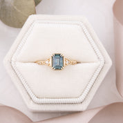 Agatha Ring 1.07ct Blue Green Montana Sapphire, 14k Yellow Gold (One of a kind)