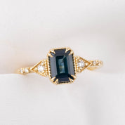 【一点物】アガサリング ・1.06ct・加熱モンタナ産ティールブルーサファイア・K14YG