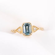 【一点物】アガサリング ・1.06ct・加熱モンタナ産ティールブルーサファイア・K14YG