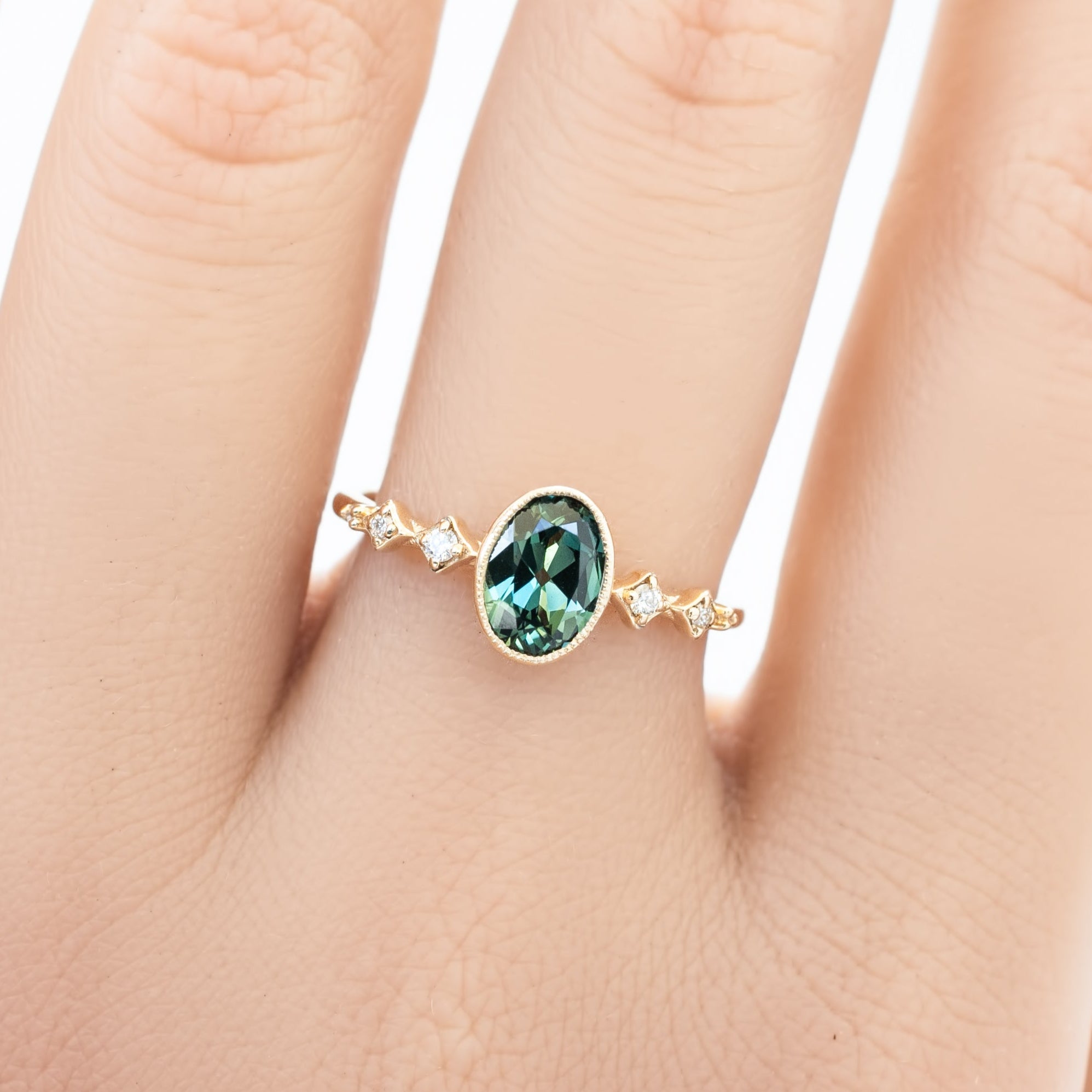 Celeste Ring, 1.03ct Queensland Sapphire, oval shape gemstone