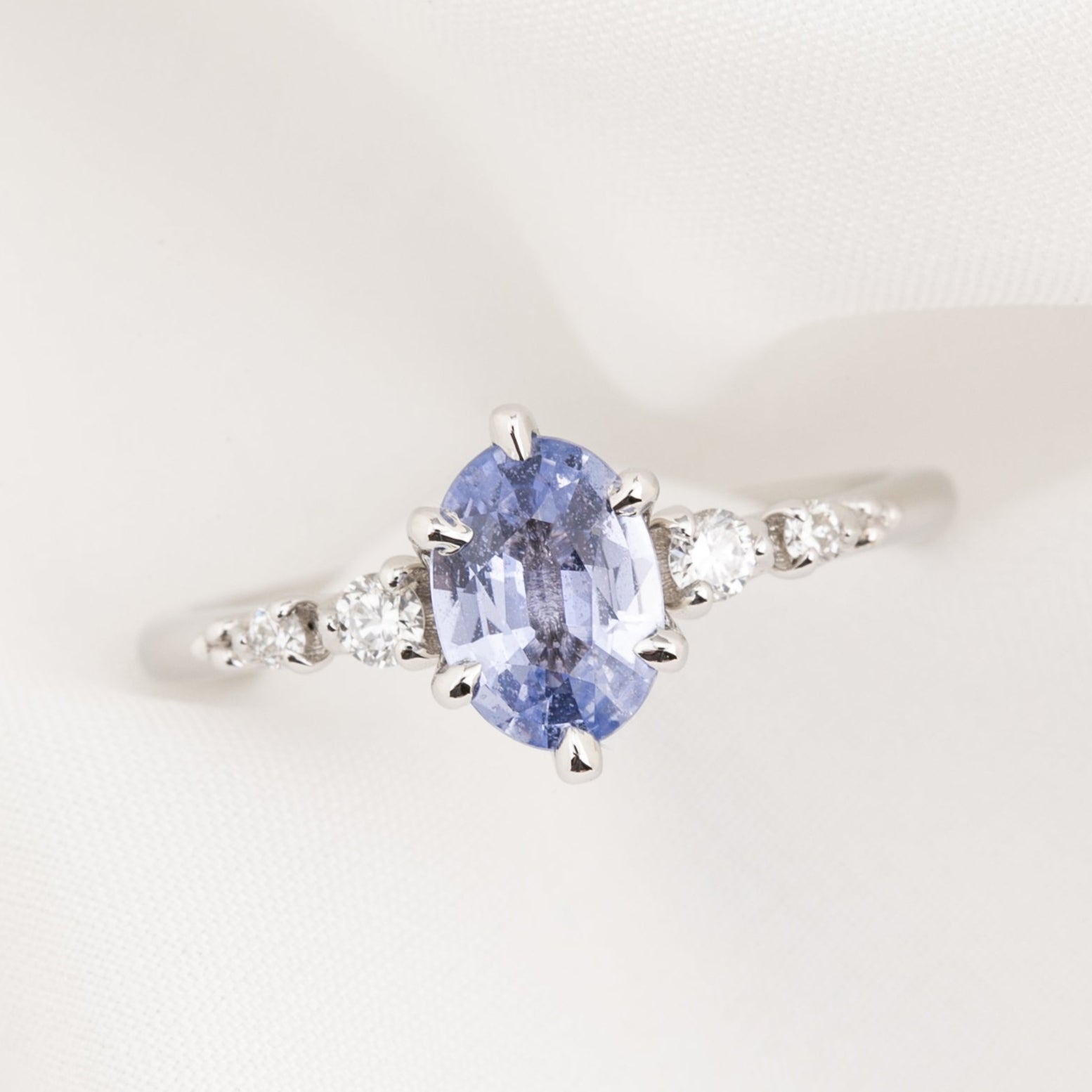 Estel Fleur Ring, 1.1ct Unheated Sapphire, oval shape gemstone