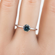 Floryn Ring 0.89ct Parti Blue Green Queensland Sapphire, 14K White Gold (One of a kind)