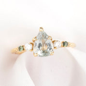 Estel Fleur Ring, 1.5ct Green Madagascar Sapphire