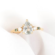 Estel Fleur Ring, 1.5ct Green Madagascar Sapphire