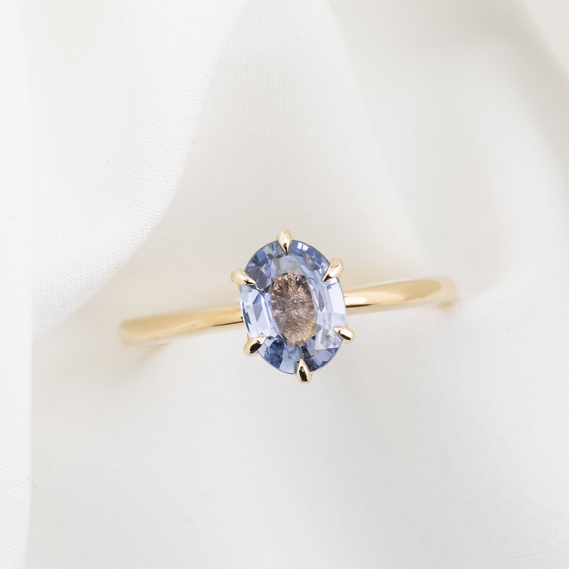 Floryn Ring 1.15ct Light Blue Unheated Sapphire, 14K Yellow Gold (One of a kind)
