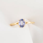 【一点物】カイリーリング ・0.6ct・非加熱マダガスカル産ブルーグリーンサファイア・K14YG