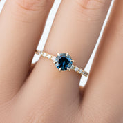 Maria Luxe Ring, 0.92ct Teal Blue Queensland Sapphire