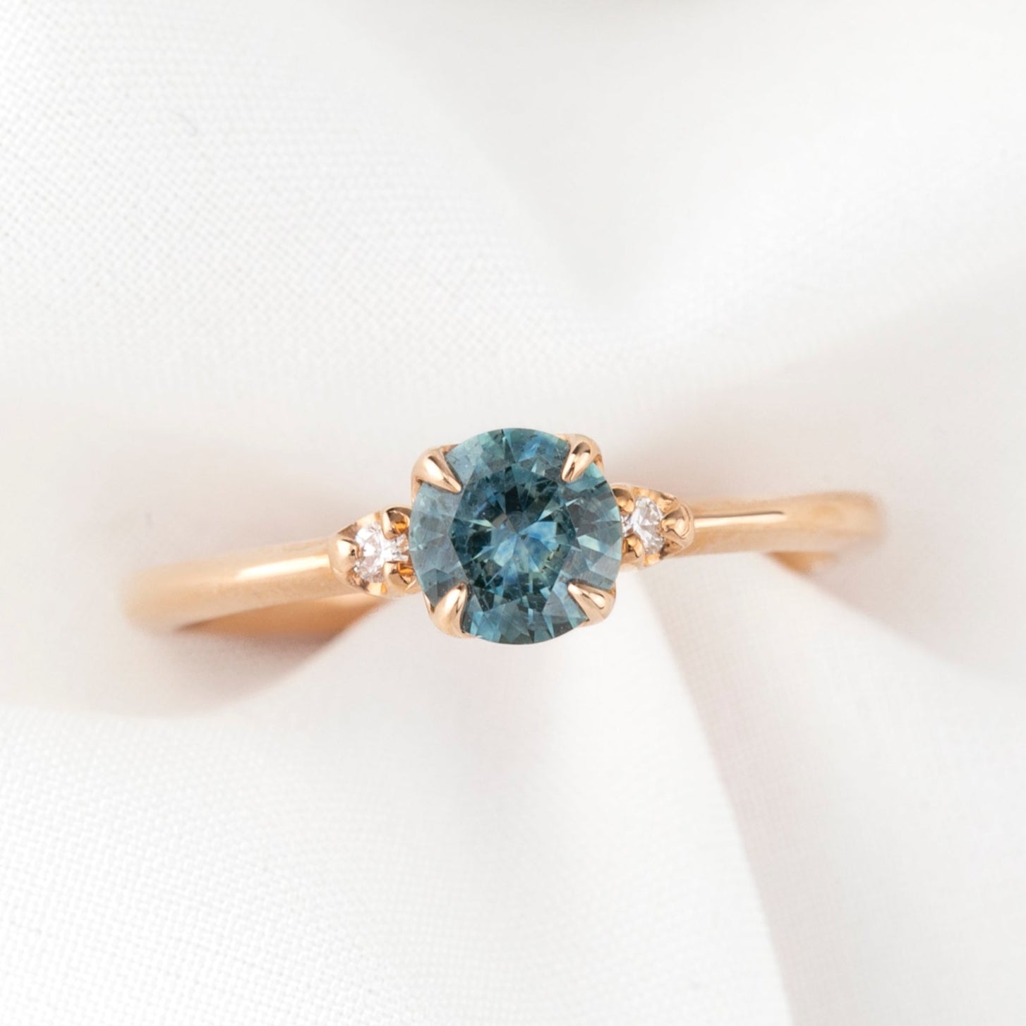 Sofia Ring, 0.66ct Blue Montana Sapphire