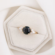 Nova Ring 2.42ct Deep Blue Green Queensland Sapphire, 14k Yellow Gold (One of a kind)