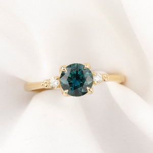 Estel Ring, 1.14ct Blue green Montana Sapphire