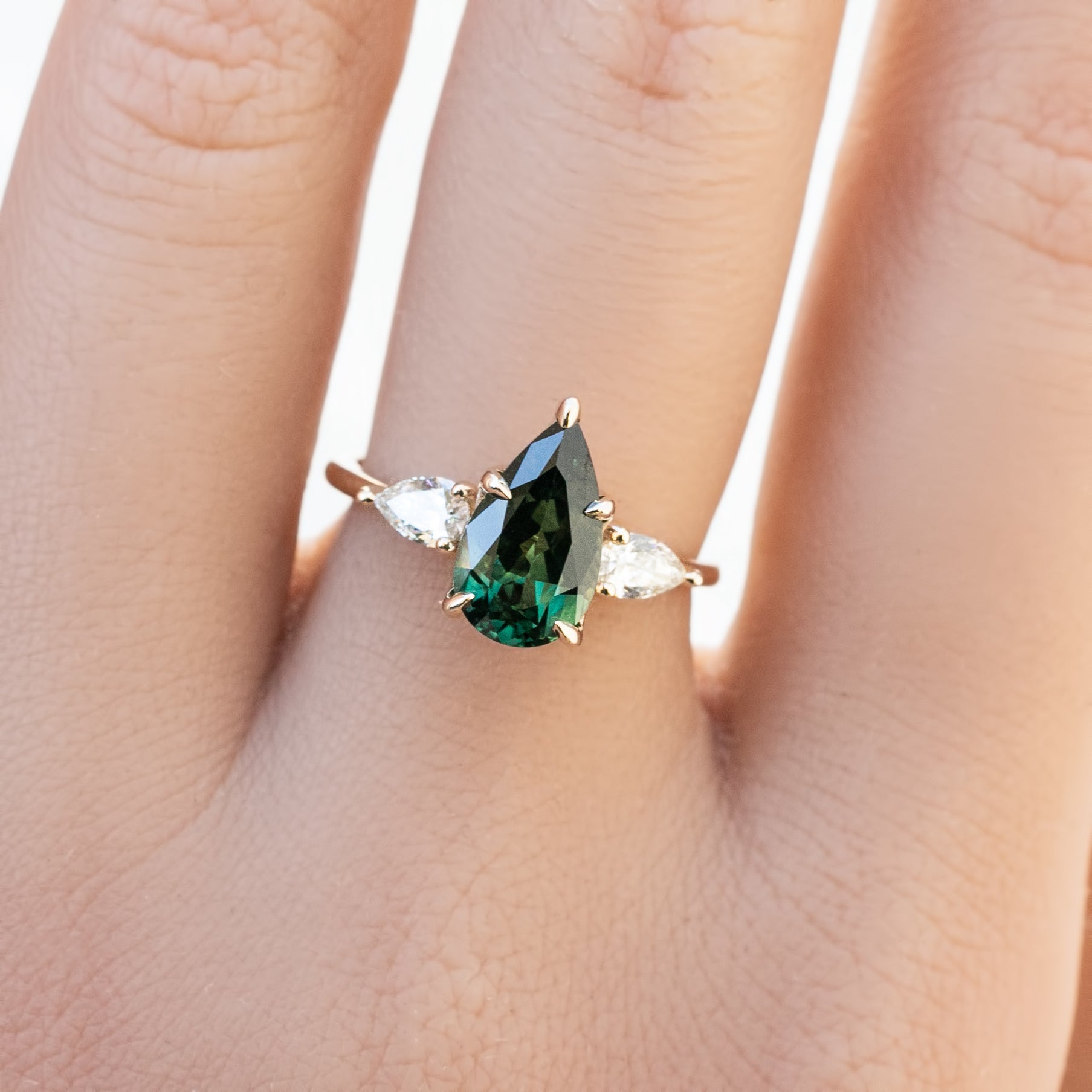 Claire Ring 2.02ct Green Sapphire, 14k Yellow Gold (One of a kind)