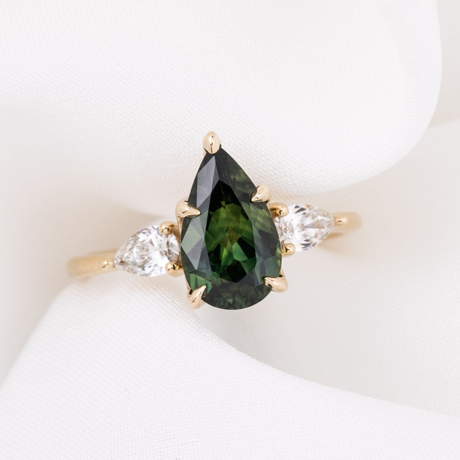 Claire Ring 2.02ct Green Sapphire, 14k Yellow Gold (One of a kind)
