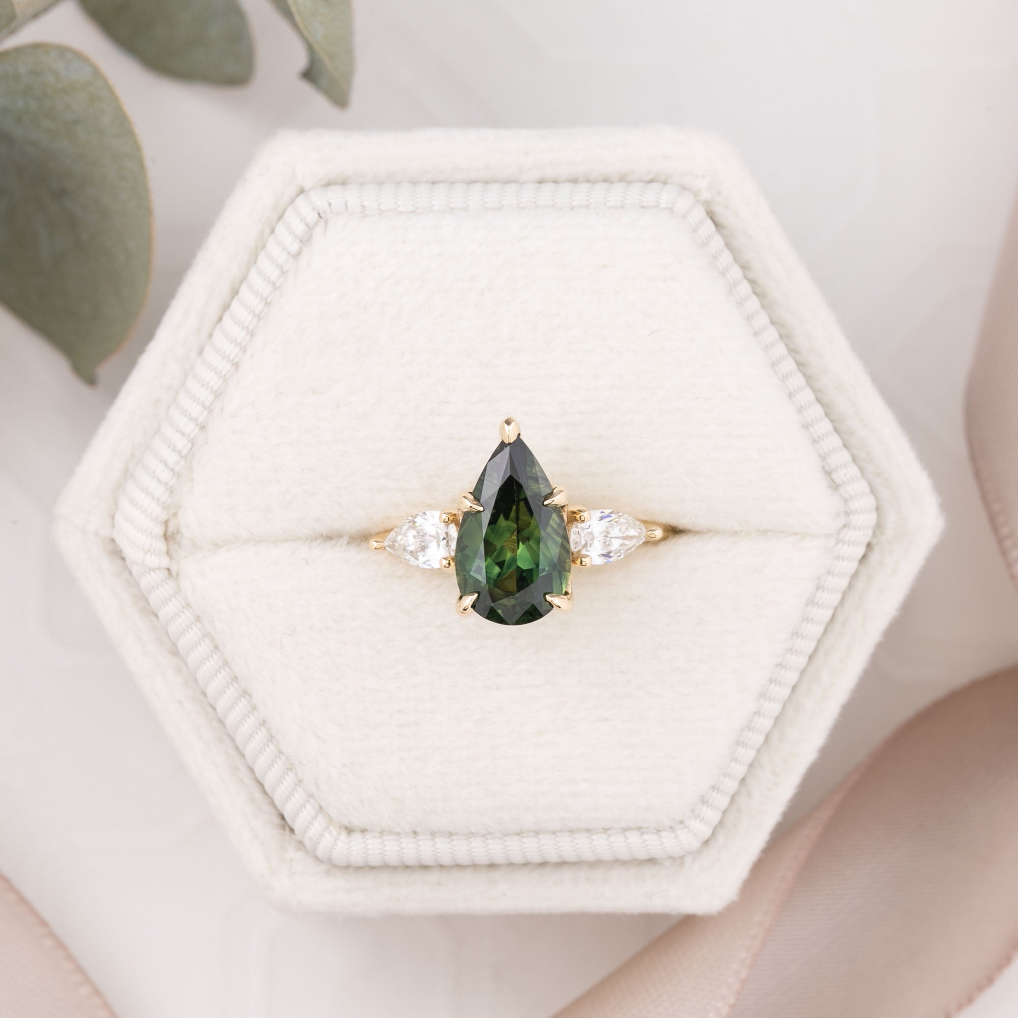 Claire Ring 2.02ct Green Sapphire, 14k Yellow Gold (One of a kind)