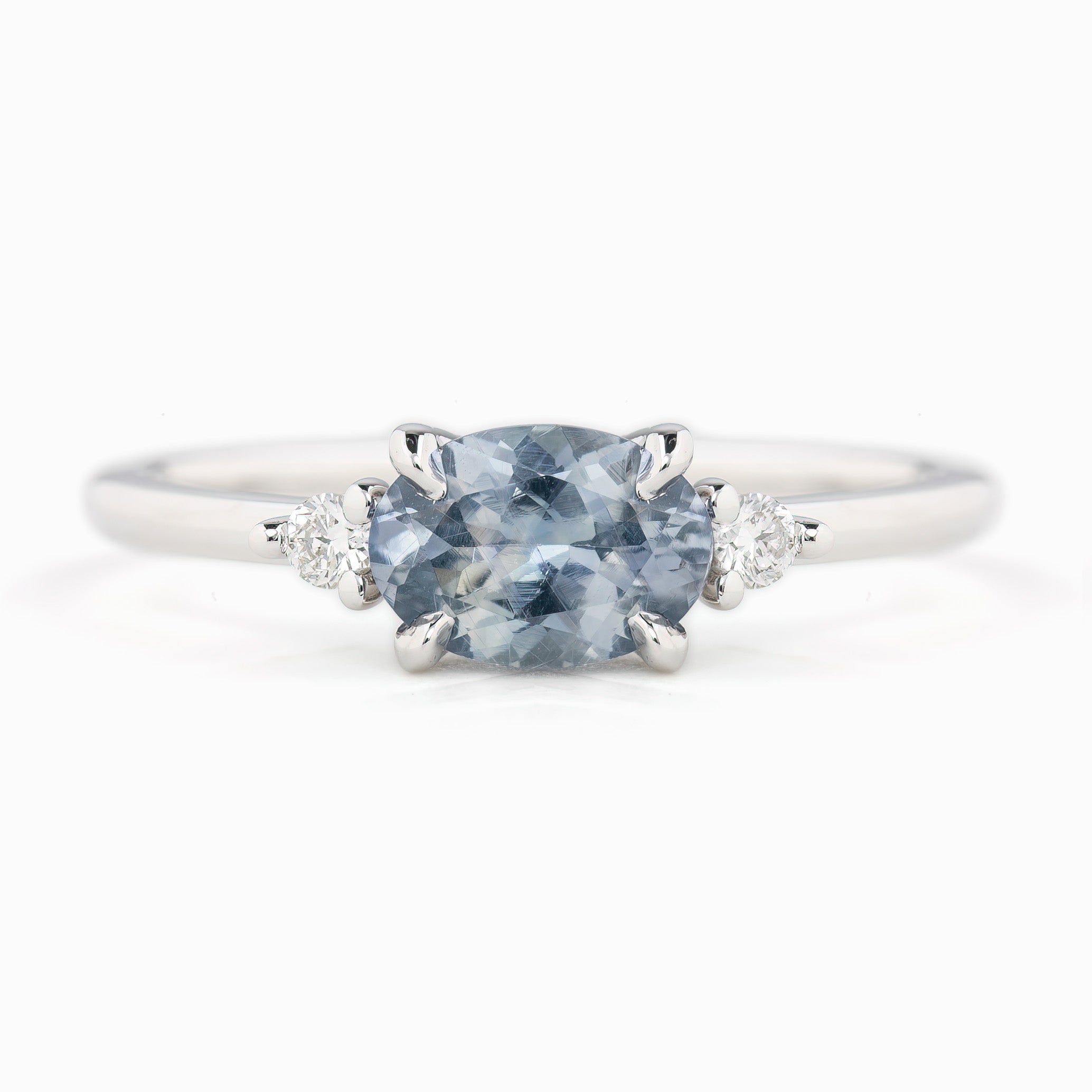 Emilie Ring 0.98ct Light Blue Umba Sapphire, 14k White Gold (One of a kind)