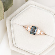 Edith Ring 0.96ct Light Blue Montana Sapphire, 14K Rose Gold (One of a kind)