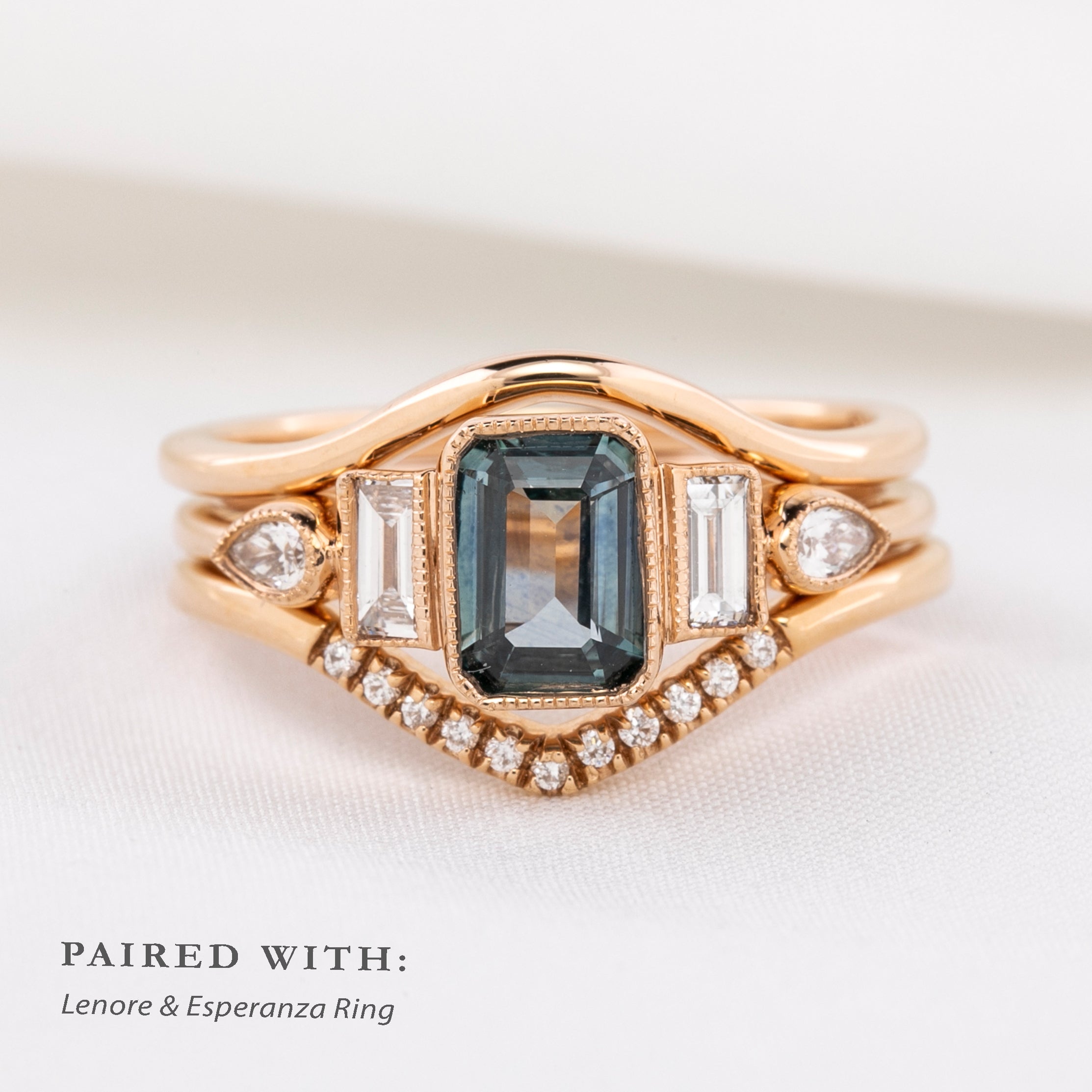 Edith Ring 0.96ct Light Blue Montana Sapphire, 14K Rose Gold (One of a kind)