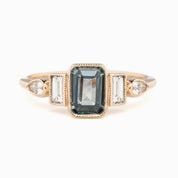 Edith Ring 0.96ct Light Blue Montana Sapphire, 14K Rose Gold (One of a kind)