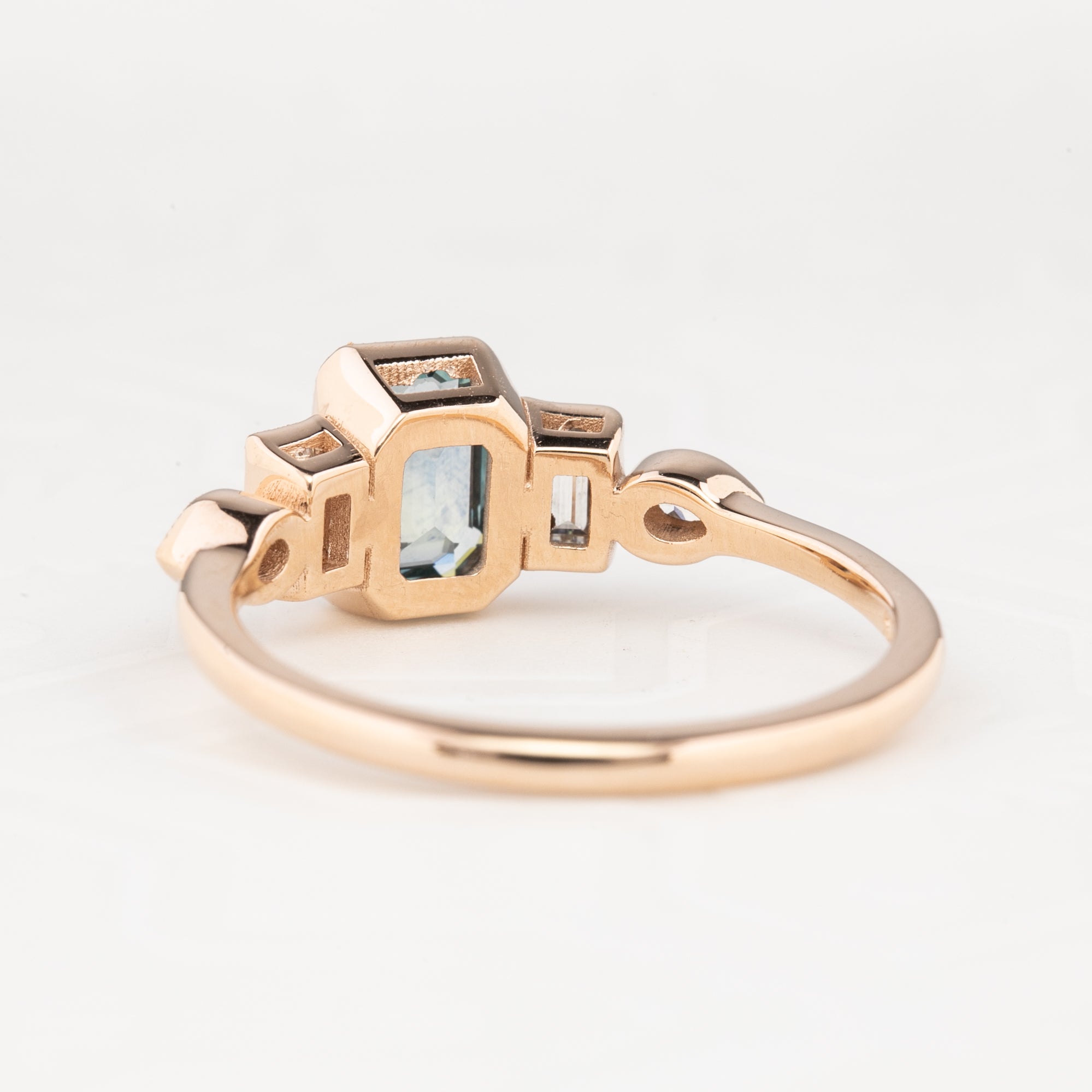 Edith Ring 0.96ct Light Blue Montana Sapphire, 14K Rose Gold (One of a kind)