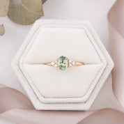 Teresa Ring 0.97ct Light Green Montana Sapphire, 14k Yellow Gold (One of a kind)