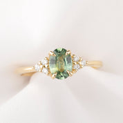 Teresa Ring, 0.84ct Green Montana Sapphire