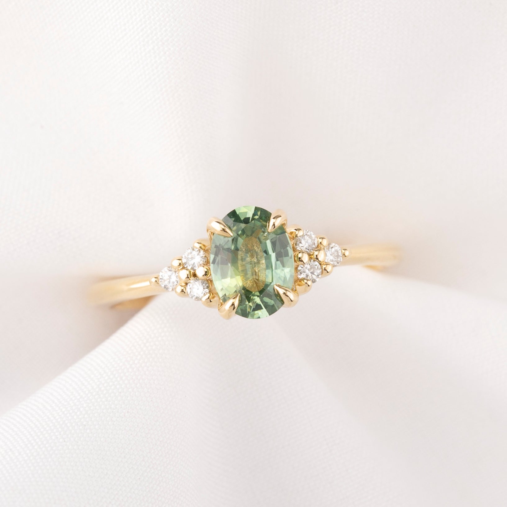 Teresa Ring, 0.84ct Green Montana Sapphire