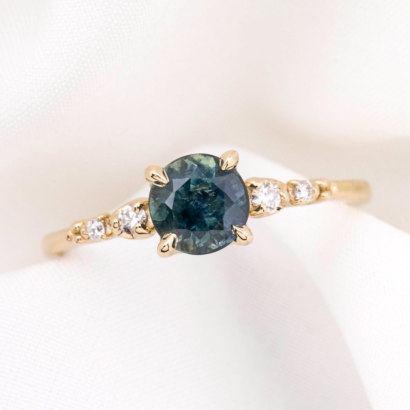 Estel Fleur Ring, 1.15ct Montana Sapphire