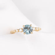Estel Fleur Ring, 0.98ct Light Blue Montana Sapphire