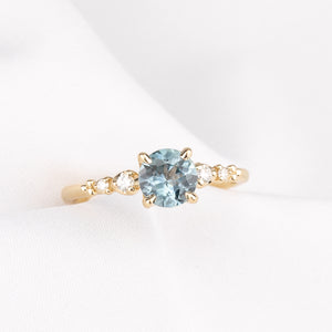 Estel Fleur Ring, 0.98ct Light Blue Montana Sapphire