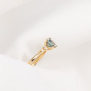 Estel Fleur Ring, 0.98ct Light Blue Montana Sapphire