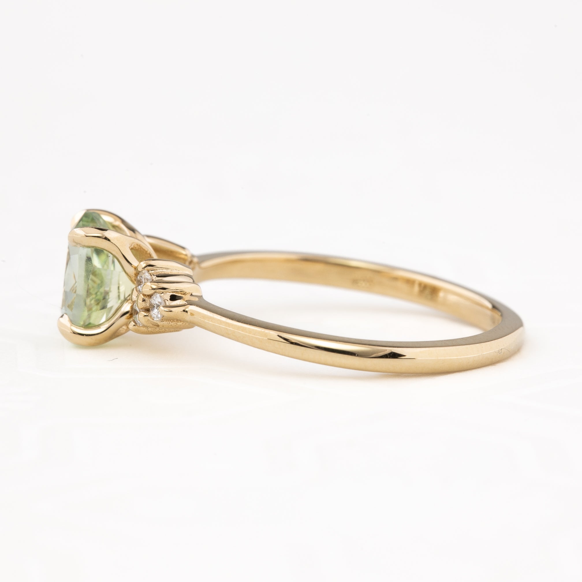 【一点物】テレサリング ・1.17ct・非加熱ライトブルーサファイア・K14YG