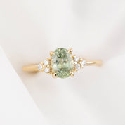 【一点物】テレサリング ・1.17ct・非加熱ライトブルーサファイア・K14YG
