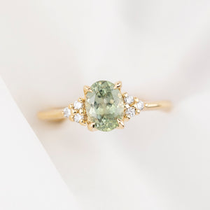 【一点物】テレサリング ・1.17ct・非加熱ライトブルーサファイア・K14YG
