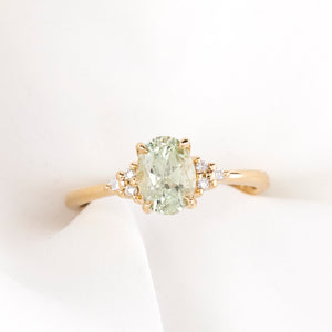 Teresa Ring, 1.39ct Light Green Montana Sapphire