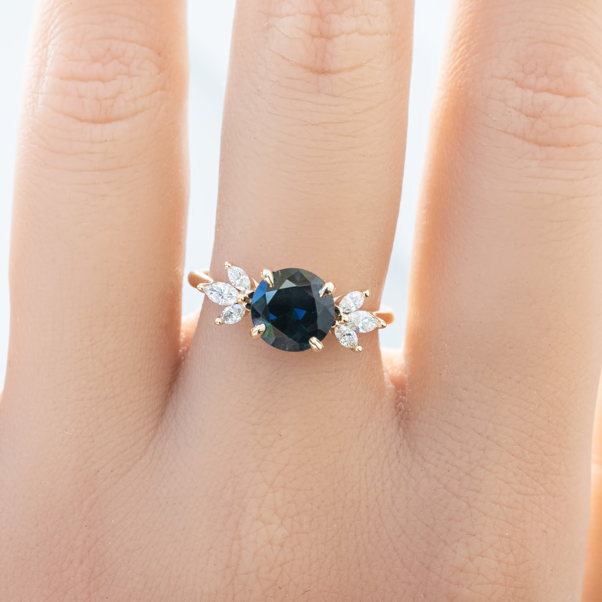 Nova Ring 1.96ct Deep Blue Queensland Sapphire, 14k Yellow Gold (One of a kind)