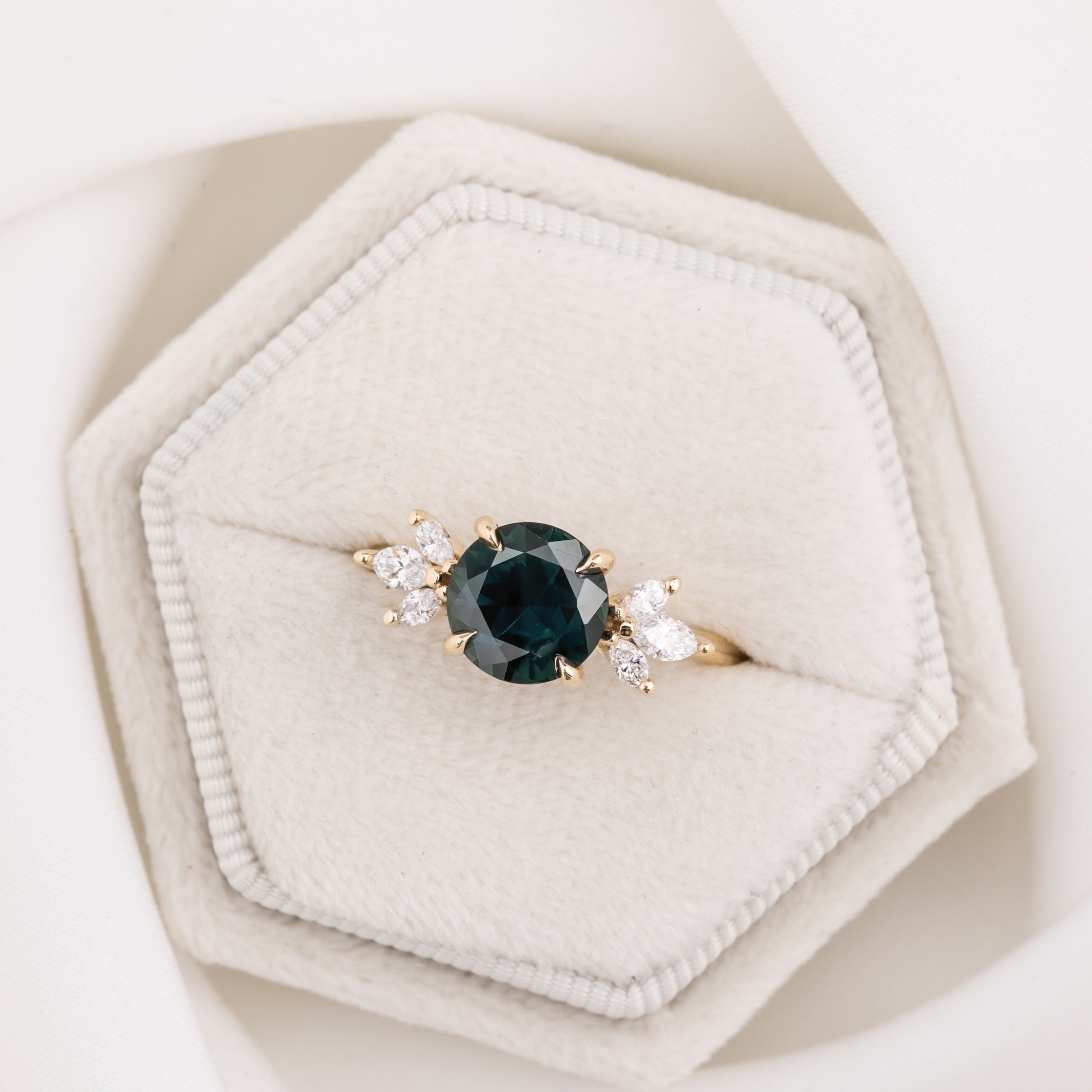 Nova Ring 1.96ct Deep Blue Queensland Sapphire, 14k Yellow Gold (One of a kind)