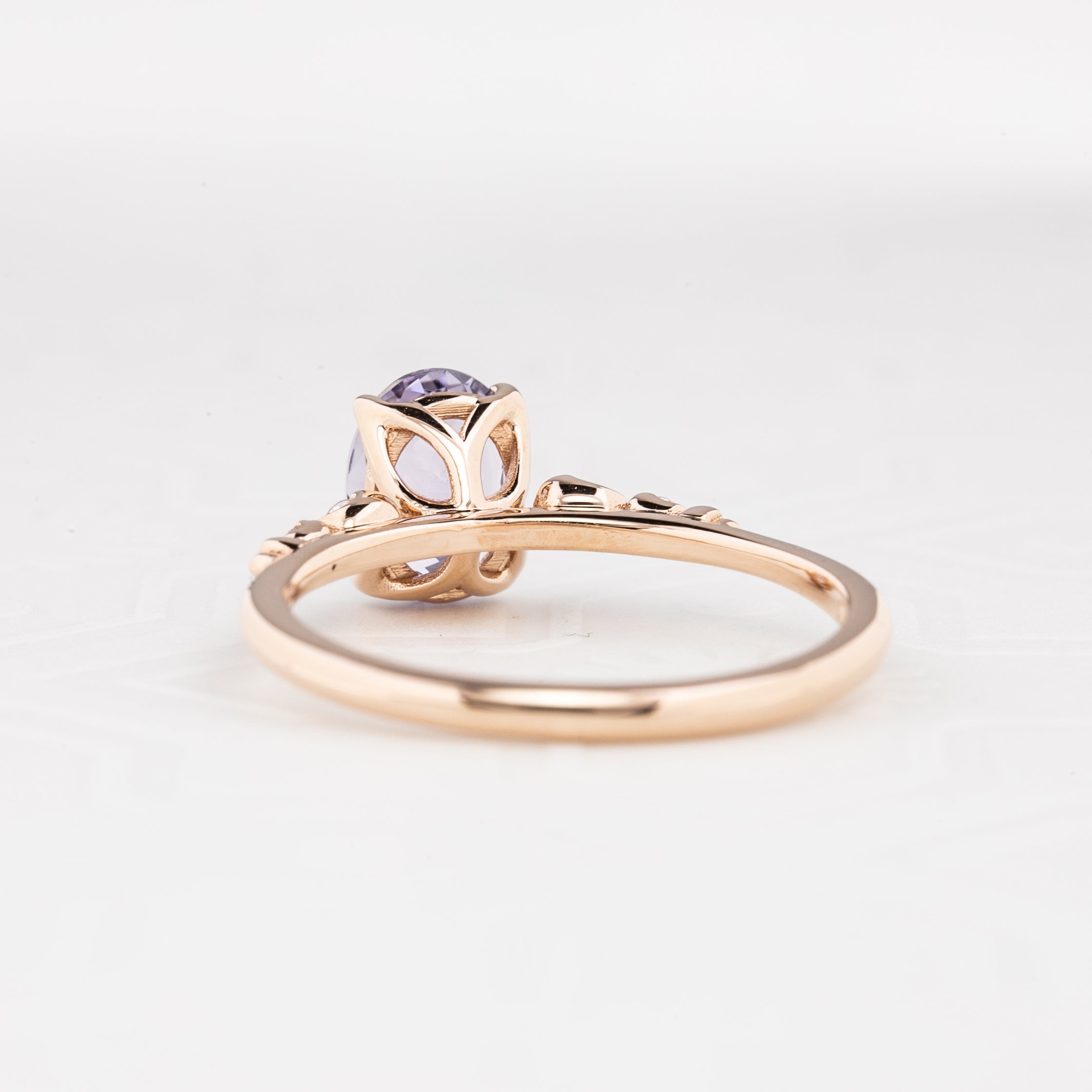 Estel Fleur Four Prongs Ring, Lavender Purple Sapphire, 14k Rose Gold (One of a kind)