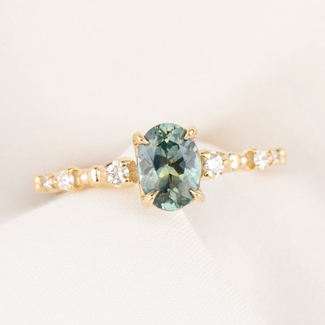 Wisteria Ring, 1.00ct Montana Sapphire