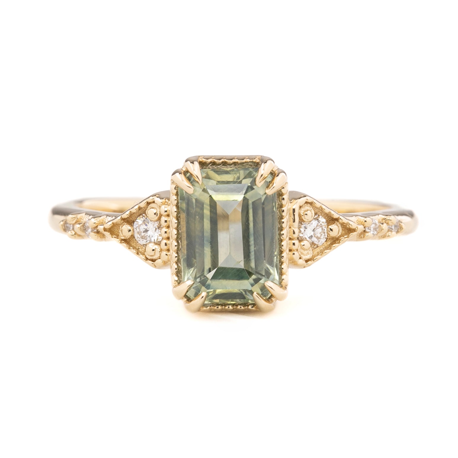 Agatha Ring, 1.59ct Light Green Montana Sapphire