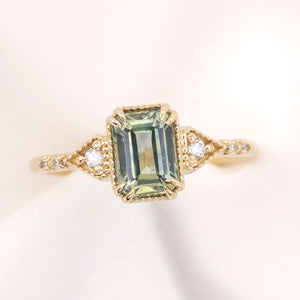 Agatha Ring, 1.59ct Light Green Montana Sapphire