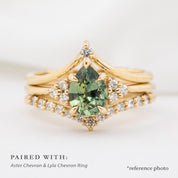 【一点物】テレサリング ・1.27ct・加熱モンタナ産ライトブルーグリーンサファイア・K14YG