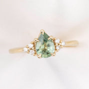 Teresa Ring 0.80ct Light Green Montana Sapphire, 14k Yellow Gold (One of a kind)