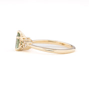Teresa Ring 0.80ct Light Green Montana Sapphire, 14k Yellow Gold (One of a kind)