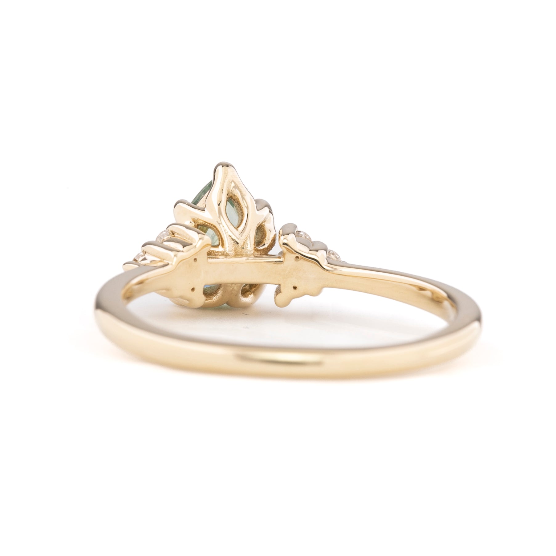 Teresa Ring 0.80ct Light Green Montana Sapphire, 14k Yellow Gold (One of a kind)