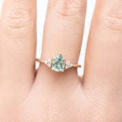 Teresa Ring 0.80ct Light Green Montana Sapphire, 14k Yellow Gold (One of a kind)