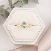 Teresa Ring 0.80ct Light Green Montana Sapphire, 14k Yellow Gold (One of a kind)