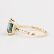 Athena Ring 3.36ct Parti Blue Green Madagascar Sapphire, 14k Yellow Gold (One of a kind)