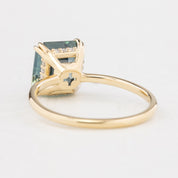 Athena Ring 3.36ct Parti Blue Green Madagascar Sapphire, 14k Yellow Gold (One of a kind)