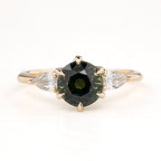 Claire Ring 1.71ct Parti Green Yellow Australian Sapphire, 14k Yellow Gold (One of a kind)