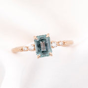 Estel Fleur Four Prongs Ring, 1.21ct Light Blue Montana Sapphire, 14k Rose Gold (One of a kind)